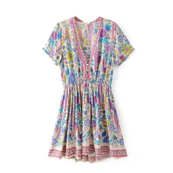 5⭐️Boho Gypsy floral dress - Picture 4 of 8